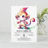 Happy Digital Monkey Verjaardag Kaart (Staand voorkant)