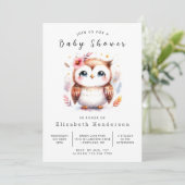 Happy Digital Owl Baby shower Kaart (Staand voorkant)