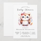 Happy Digital Owl Baby shower Kaart (Voorkant / Achterkant)