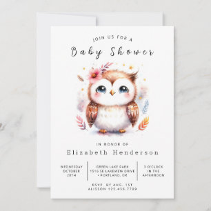 Happy Digital Owl Baby shower Kaart