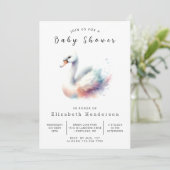 Happy Digital Swan Baby shower Kaart (Staand voorkant)