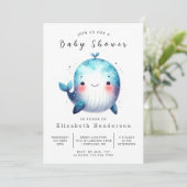 Happy Digital Whale Baby shower Kaart (Staand voorkant)