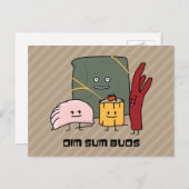 Happy Dim Sum Buds Briefkaart (Voorkant / Achterkant)