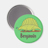 Happy dimetrodon dinosaur cartoon magneet (Voorkant / Achterkant)