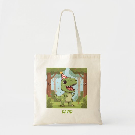 Happy Dino Canvas tas (Voorkant)
