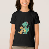 Happy Dino en Dog Friendship T-Shirt voor kinderen (Voorkant)