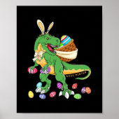 Happy Dinosaur Easter T rex Dino Lover Basket Boy Poster (Voorkant)