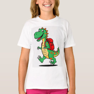 Happy Dinosaur met rugzak T-shirt voor kinderen"