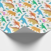 Happy Dinosaur voor Toddle Girl Boy Cadeaupapier (Hoek)