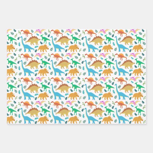 Happy Dinosaur voor Toddle Girl Boy Wrapping Paper (Voorkant)