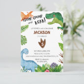 Happy Dinosaurs Birthday Kaart (Staand voorkant)