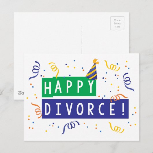 Happy Divorce Briefkaart (Voorkant / Achterkant)