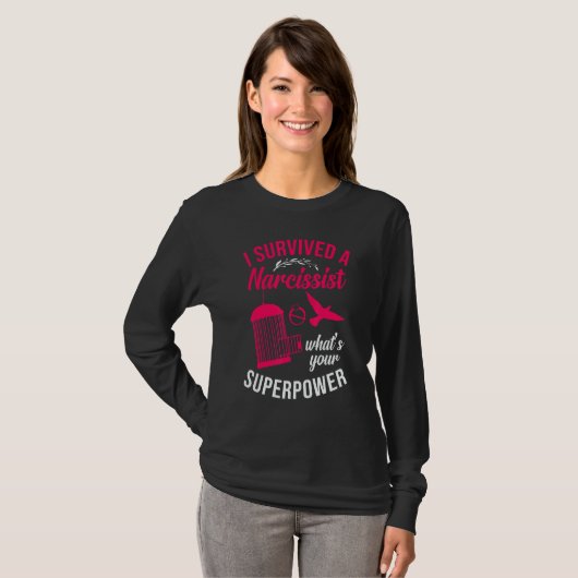 Happy Divorce Party I Survived A Narcissist What's T-shirt (Voorkant volledig)