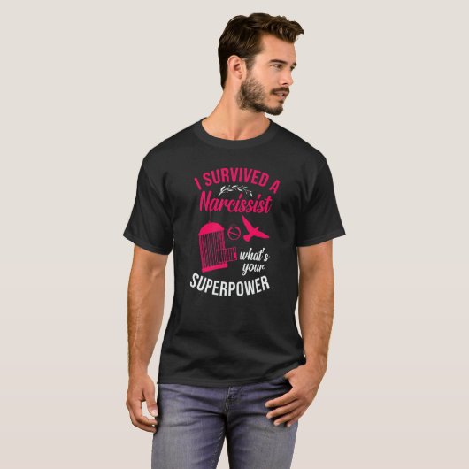Happy Divorce Party I Survived A Narcissist What's T-shirt (Voorkant volledig)