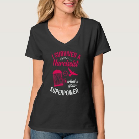 Happy Divorce Party I Survived A Narcissist What's T-shirt (Voorkant)