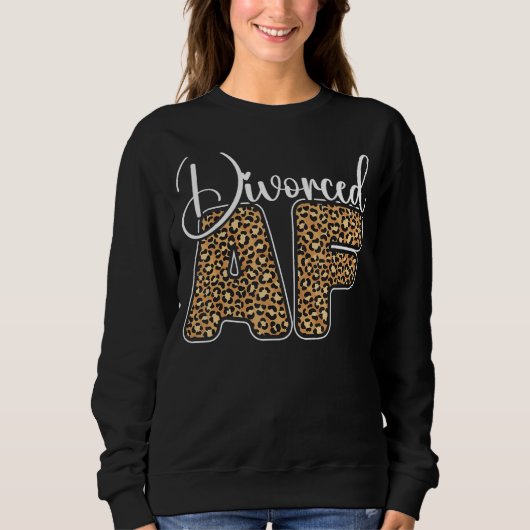 Happy Divorce Party Leopard Cheetah Divorced Af Trui (Voorkant)