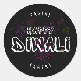 Happy Diwali – aanpasbaar en gepersonaliseerd Ronde Sticker