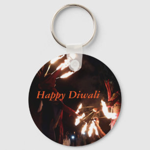 Happy Diwali Basic Button sleutelhanger