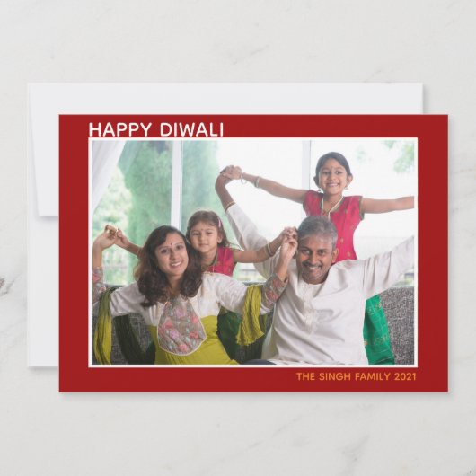 Happy Diwali Beauful Family Fotokaart (Voorkant)