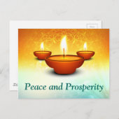 Happy Diwali bliksembliksem olielampen gouden groe Briefkaart (Voorkant / Achterkant)