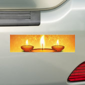 Happy Diwali bliksembliksem olielampen gouden groe Bumpersticker (Op auto)