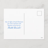 Happy Diwali Blue White Mandala Festival van het L Feestdagenkaart (Achterkant)