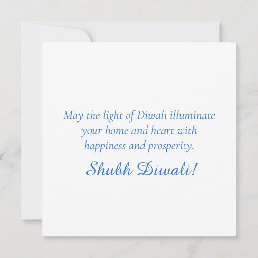 Happy Diwali Blue White Mandala Festival van het L Feestdagenkaart (Achterkant)