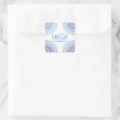 Happy Diwali Blue White Mandala Festival van het L Vierkante Sticker (Tas)