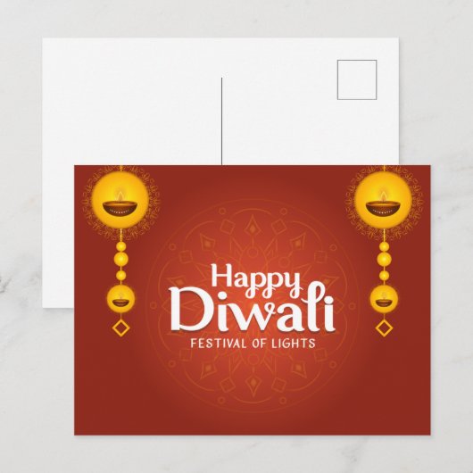 Happy Diwali Briefkaart (Voorkant / Achterkant)
