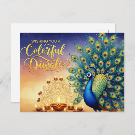 Happy Diwali Briefkaart (Voorkant / Achterkant)