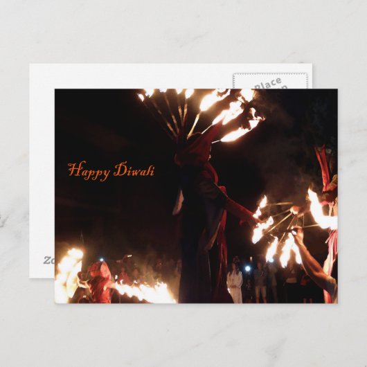 Happy Diwali Briefkaart (Voorkant / Achterkant)