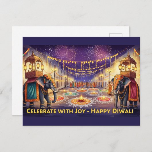 Happy Diwali Briefkaart (Voorkant / Achterkant)