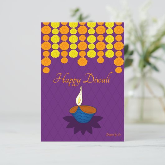 Happy Diwali briefkaart (Staand voorkant)