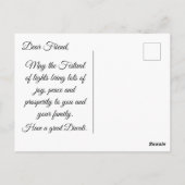 Happy Diwali Calming Moon en Lamp briefkaart (Achterkant)