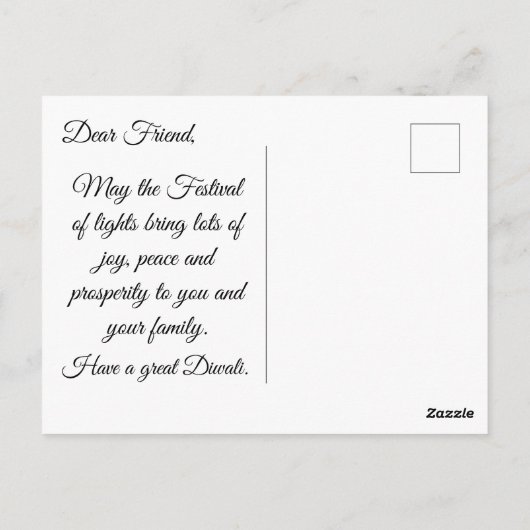 Happy Diwali Calming Moon en Lamp briefkaart (Achterkant)