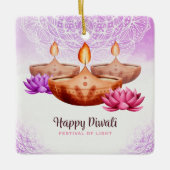Happy Diwali Ceramic Ornament (Voorkant)