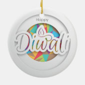 Happy Diwali Ceramic Ornament (Achterkant)