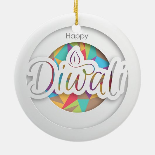 Happy Diwali Ceramic Ornament (Achterkant)