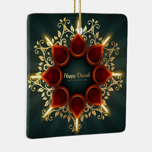 Happy Diwali Ceramic Ornament (Rechts)