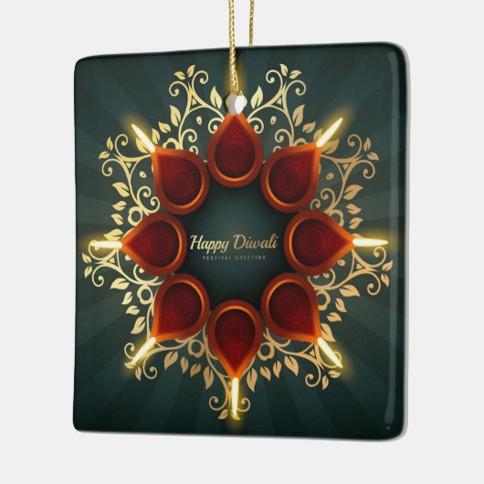 Happy Diwali Ceramic Ornament (Links)