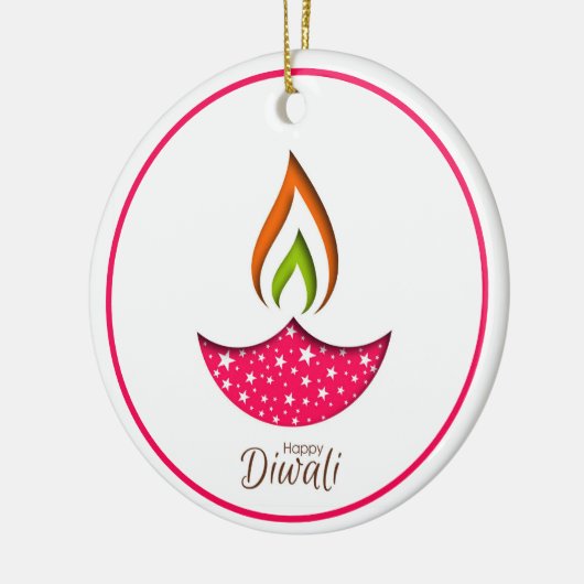 Happy Diwali Ceramic Ornament (Links)