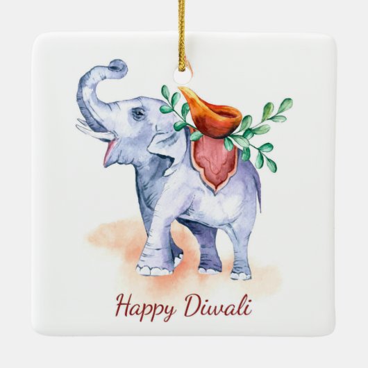 Happy Diwali Ceramic Ornament (Achterkant)