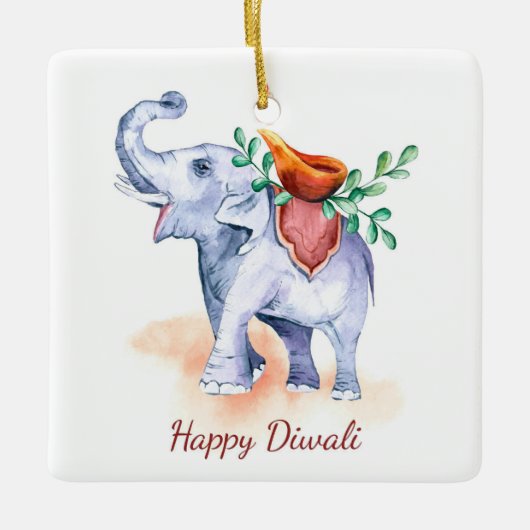 Happy Diwali Ceramic Ornament (Voorkant)