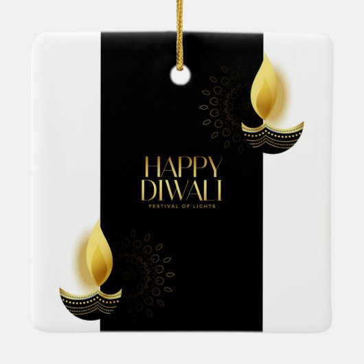 Happy Diwali Ceramic Ornament (Achterkant)