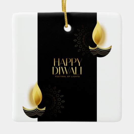 Happy Diwali Ceramic Ornament (Voorkant)