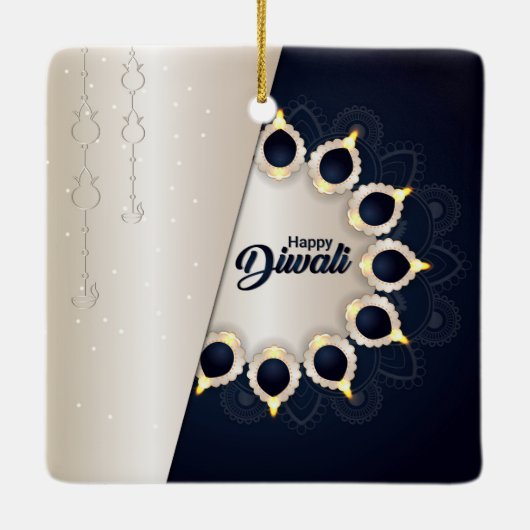Happy Diwali Ceramic Ornament (Achterkant)