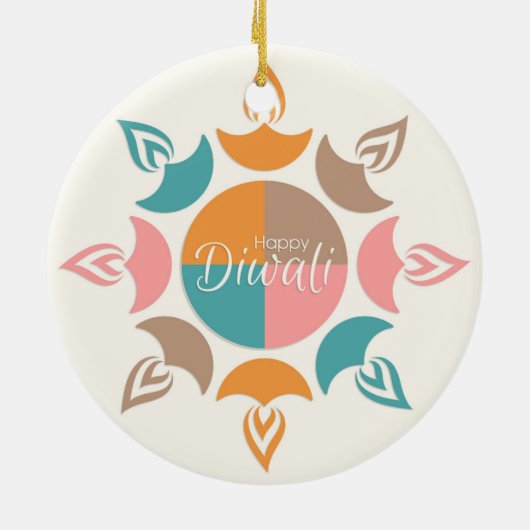 Happy Diwali Ceramic Ornament (Achterkant)