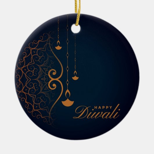 Happy Diwali Ceramic Ornament (Voorkant)