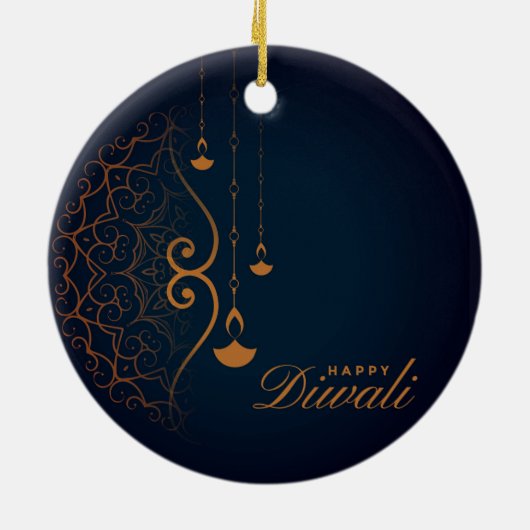 Happy Diwali Ceramic Ornament (Achterkant)