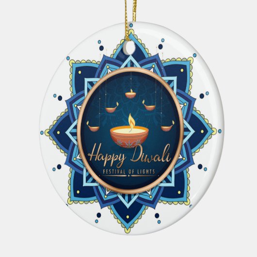Happy Diwali Ceramic Ornament (Links)